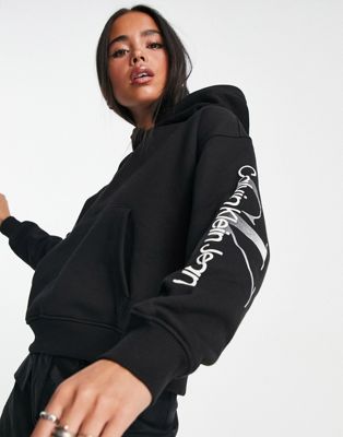 Calvin Klein Jeans gradient monologo hoodie in black