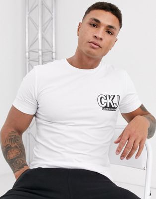 Calvin Klein Jeans – Grafisk t-shirt-Vit