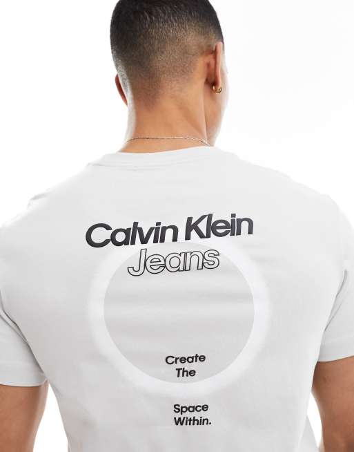 Calvin Klein Jeans Graphic Back Print T-shirt in Lunar Rock