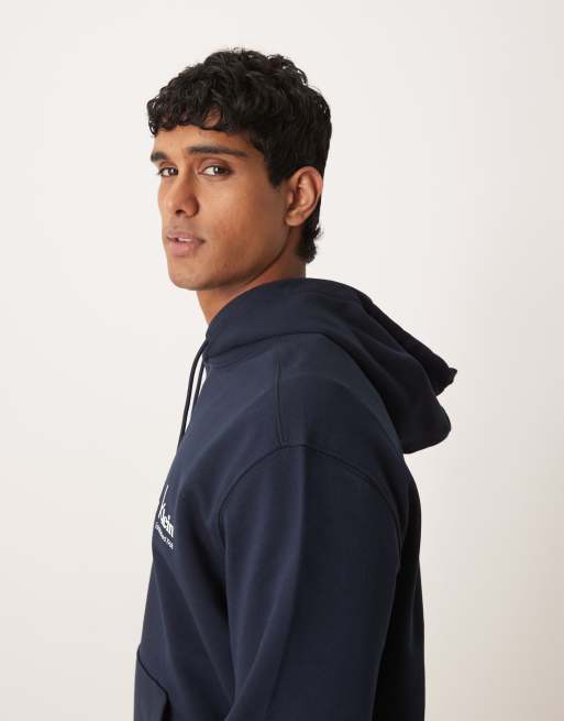 Calvin Klein Jeans graphic hoodie in navy, 4 of 5