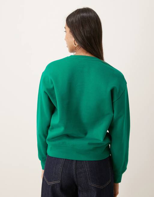 Calvin Klein Jeans - Grøn sweatshirt med rund hals og grafisk logo , 3 af 4