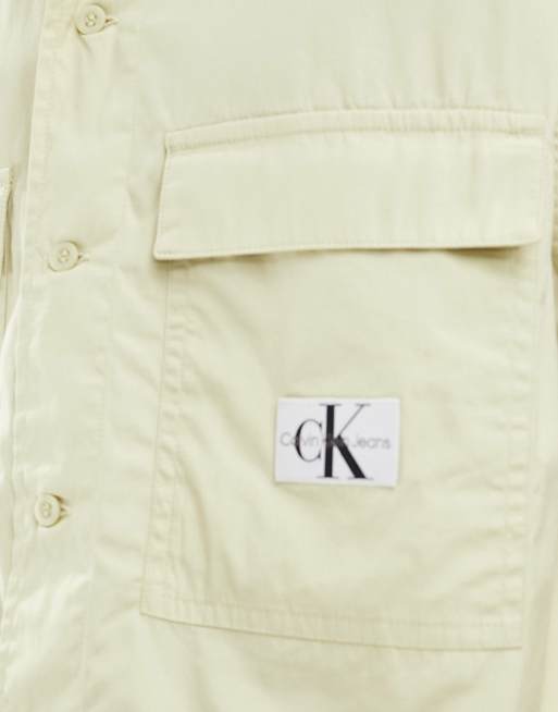 Calvin Klein Jeans – Grön ärmlös poplinskjorta, 3 av 4
