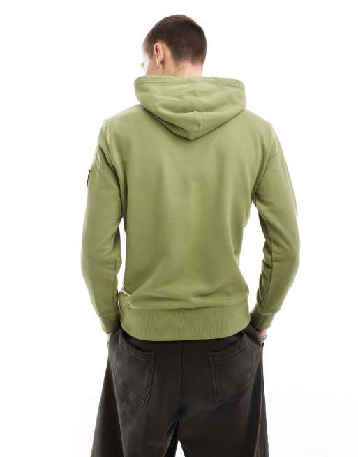 Calvin Klein Jeans – Grön huvtröja med logga, 2 av 4