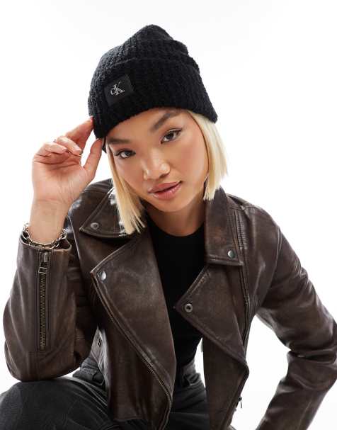 Calvin Klein Jeans hardware beanie in black - view 1