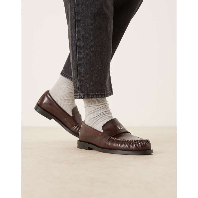 Calvin Klein Jeans hardware leather round loafers in  display picture 1