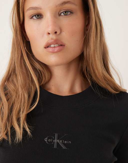 Calvin Klein Jeans - Haut manches longues avec logo monogramme - Noir , 2 de 4
