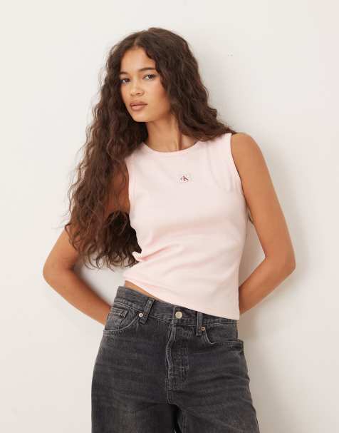 Calvin Klein Jeans - Hemd met geweven label in pastelroze - view 1