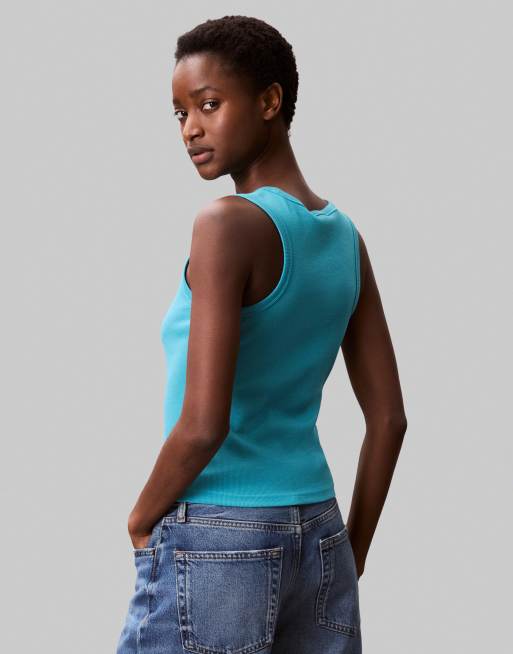 Calvin Klein Jeans - Hemdje met logo in felblauw, 2 van 4