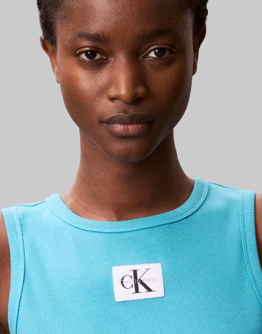 Calvin Klein Jeans - Hemdje met logo in felblauw, 4 van 4