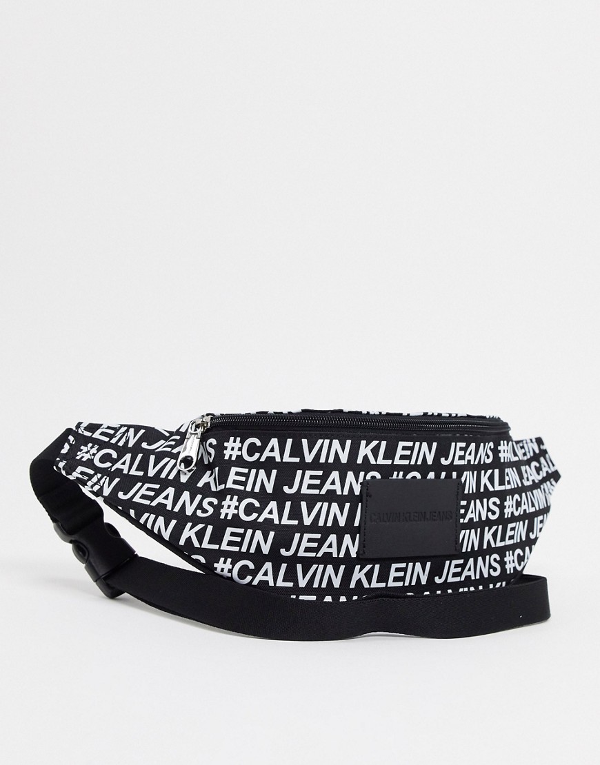 Calvin Klein Jeans - Heuptasje met logoprint in zwart