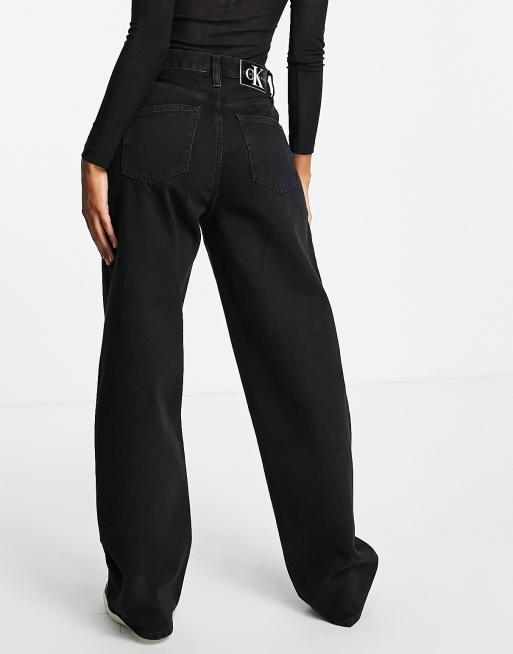 Calvin Klein Jeans high rise relaxed jeans in black ASOS