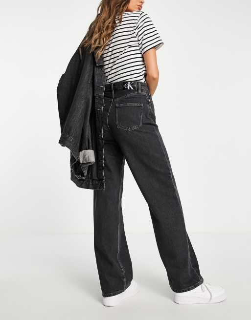 Zegenen Welke verschil Calvin Klein Jeans high rise relaxed jeans in grey | ASOS