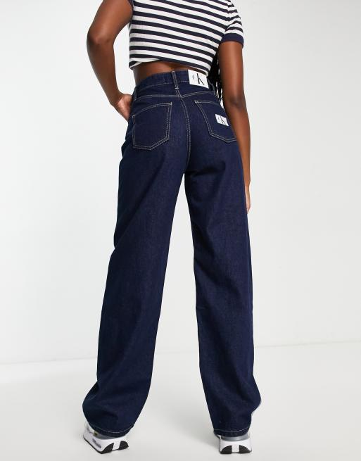 High Rise Relaxed Jeans Blue