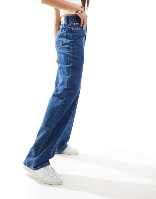 Calvin Klein Jeans high rise relaxed jeans in mid wash, 5 of 5