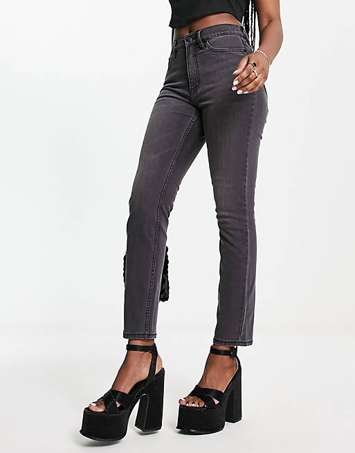 Calvin Klein Jeans high rise slim leg jeans in black | ASOS