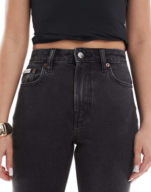 Calvin Klein Jeans high rise straight jeans in black, 5 of 5