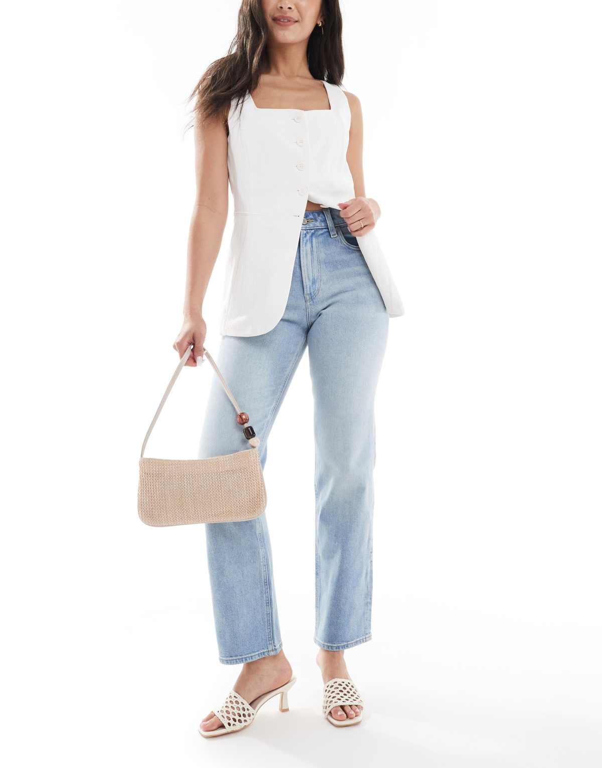 Calvin Klein Jeans high rise straight jeans in blue wash