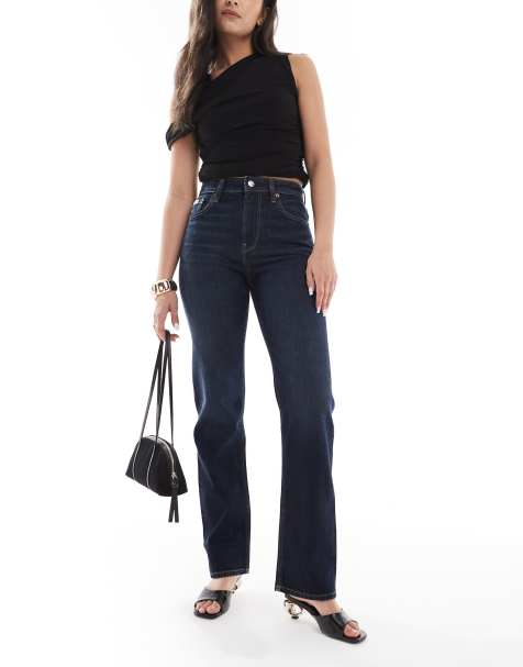 Calvin Klein Jeans high rise straight jeans in indigo - view 1