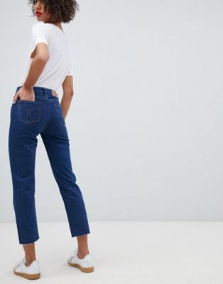 calvin klein high rise straight leg jeans