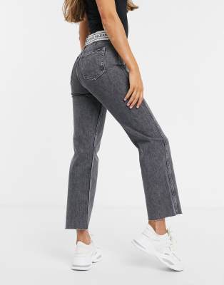 calvin klein jeans high rise straight leg jean