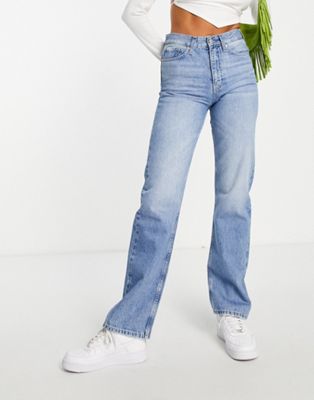 Calvin Klein Jeans high rise straight leg jeans in light wash