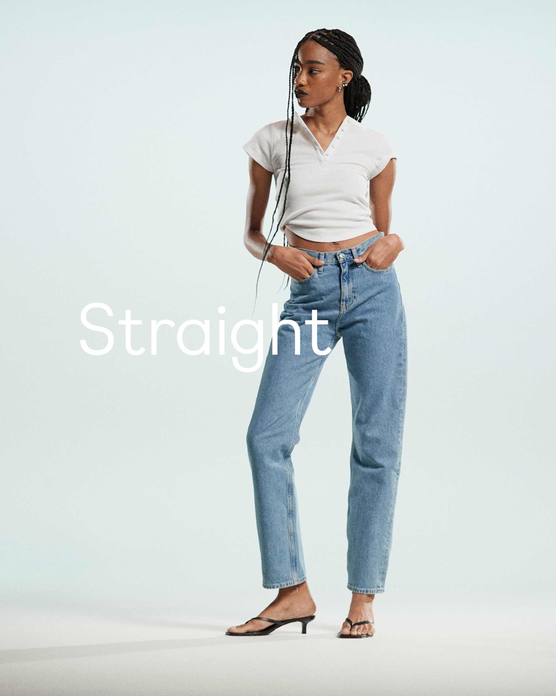 calvin klein jeans high rise straight leg jeans in mid wash