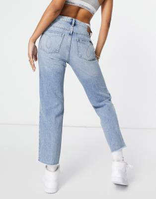 calvin klein mid rise straight jeans