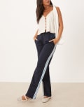 [Calvin Klein Jeans] Calvin Klein Jeans high shine track pants in navy 2XS Dark sapphire