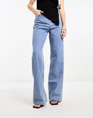 Calvin Klein Jeans high waisted relaxed jeans in mid wash