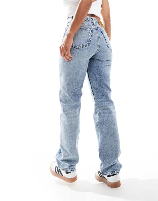 Calvin Klein Jeans - Højtaljede jeans med lige ben i blå mellemvask, 2 af 5