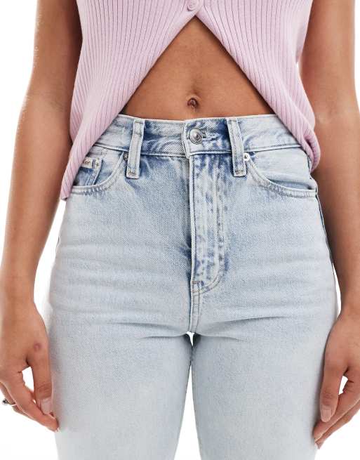Calvin Klein Jeans - Højtaljede jeans med lige ben i lys vask, 5 af 5