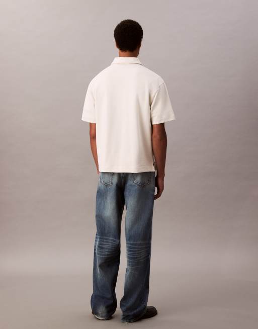 Calvin Klein Jeans – Hochwertiges Polohemd in Wollweiß mit lockerer Passform, 5 von 5