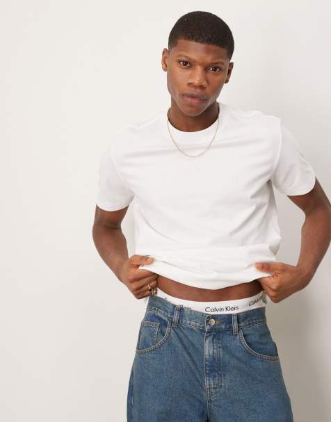 Calvin Klein Jeans – Hochwertiges, schweres T-Shirt in Weiß - view 1