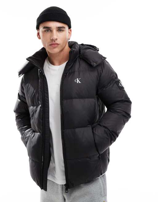 Calvin klein jeans hooded down puffer hotsell
