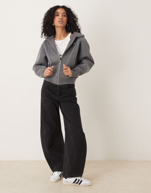 Calvin Klein Jeans  hoodie in grey in scuba-style fabric, 2 of 4
