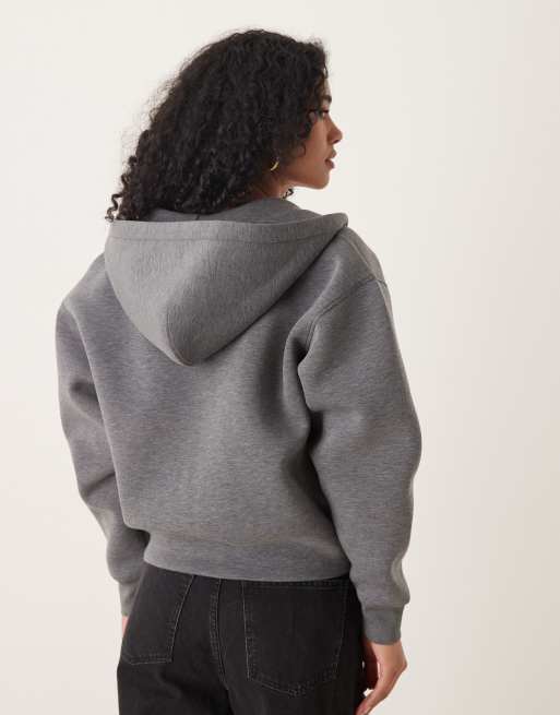 Calvin Klein Jeans  hoodie in grey in scuba-style fabric, 3 of 4