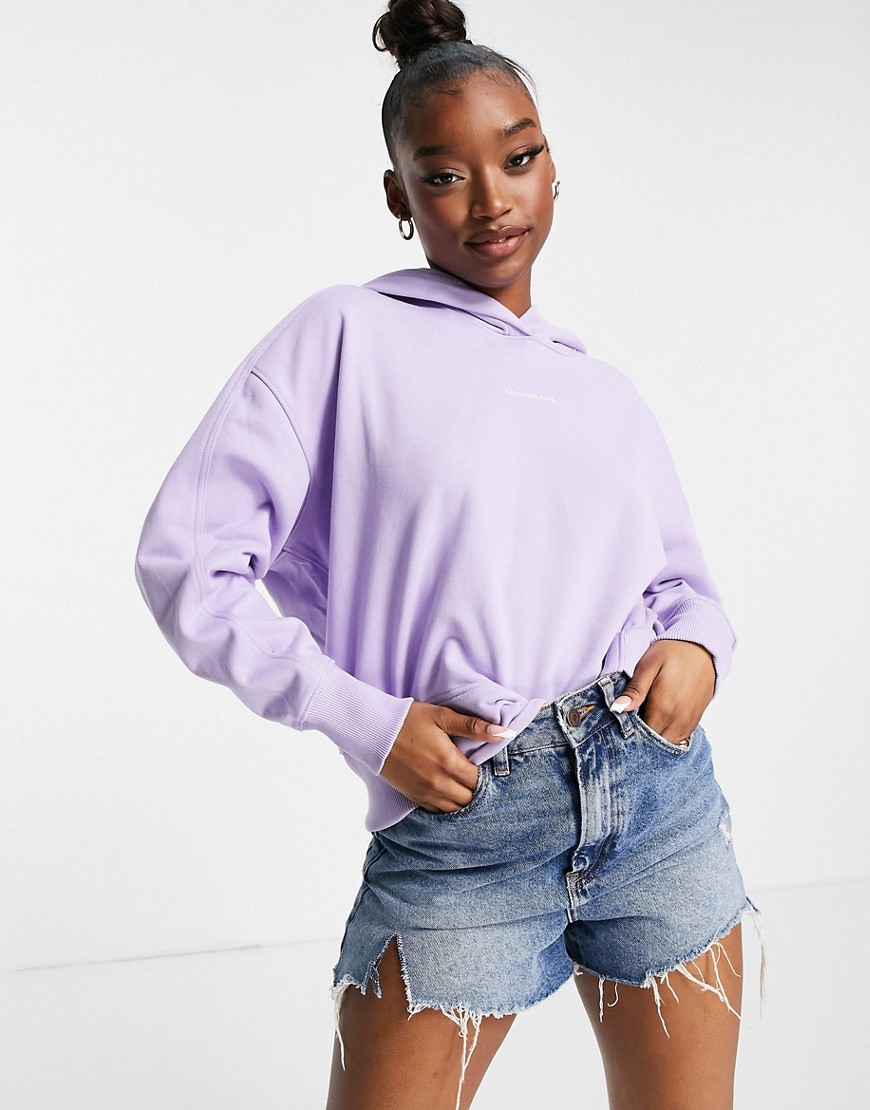 Calvin Klein Jeans - Hoodie met klein logo in lila-Paars