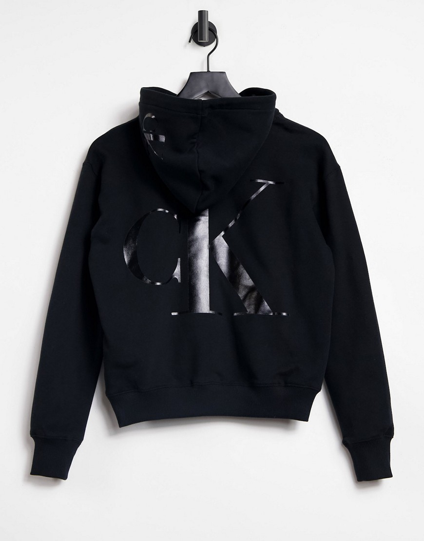 Calvin Klein Jeans - Hoodie met logo op achterkant in zwart