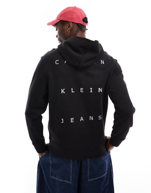 Calvin Klein Jeans - Hoodie met print op de achterkant in zwart