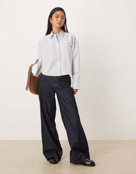 Calvin Klein Jeans - Hvid afslappet skjorte i bomuldspoplin - view 1