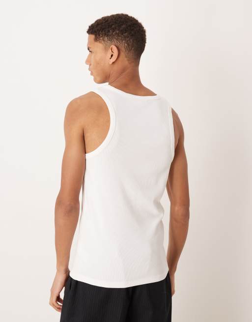 Calvin Klein Jeans - Hvid ribstrikket vest med mærke, 3 af 5