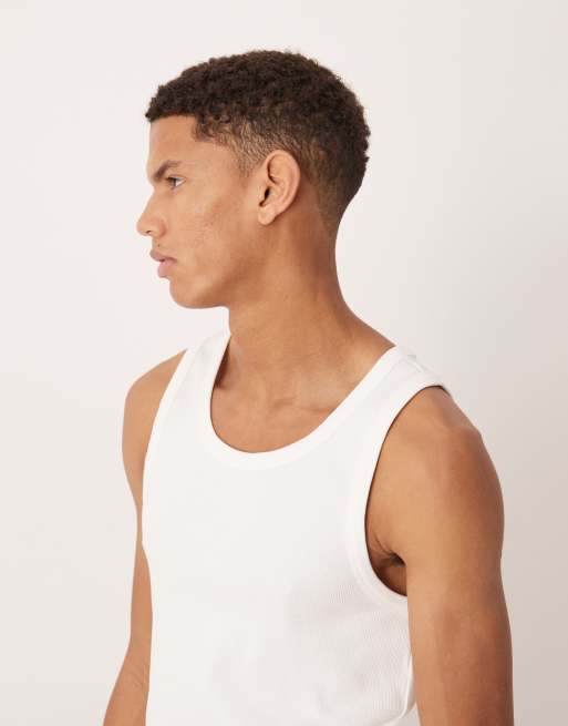 Calvin Klein Jeans - Hvid ribstrikket vest med mærke, 4 af 5