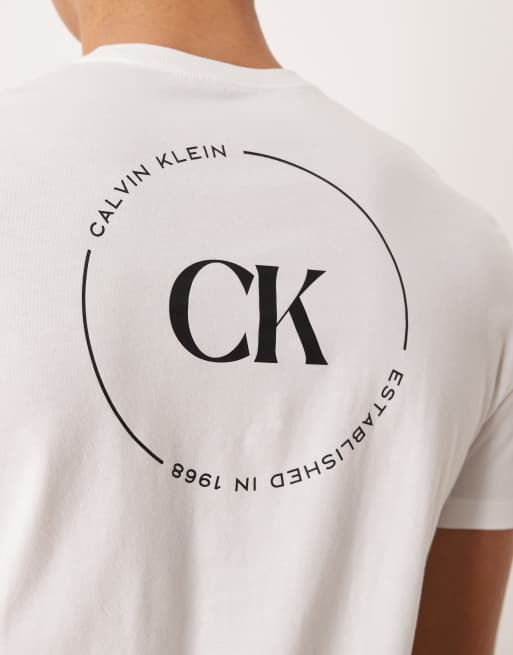 Calvin Klein Jeans - Hvid T-shirt med grafisk print, 5 af 5