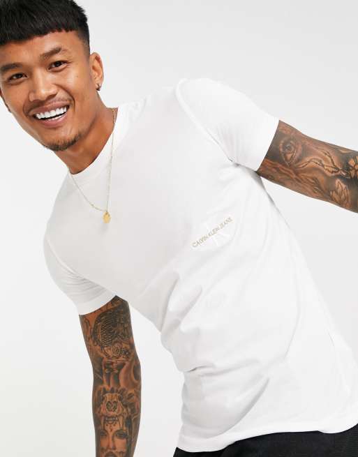 Calvin Klein Jeans - Hvid T-shirt med ikonisk logo, 3 af 4