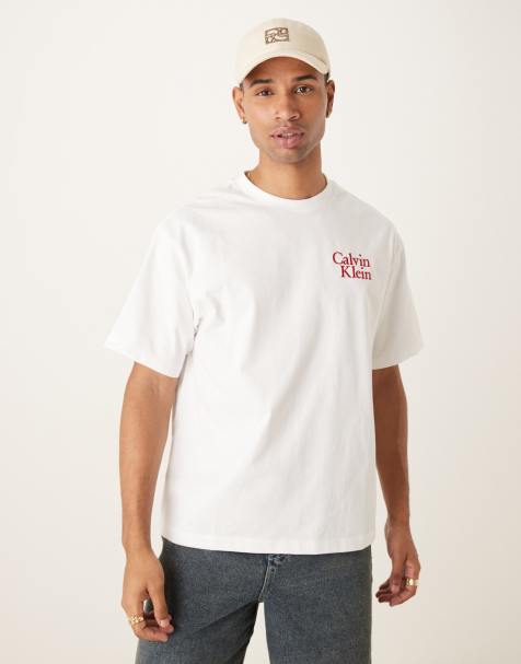 Calvin Klein Jeans - Hvid t-shirt med logo på brystet - view 1