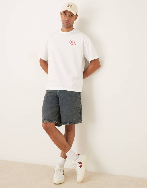 Calvin Klein Jeans - Hvid t-shirt med logo på brystet, 2 af 4