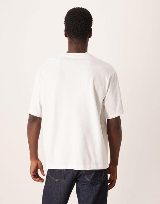 Calvin Klein Jeans - Hvid T-shirt med rød stor tekstgrafik, 3 af 5
