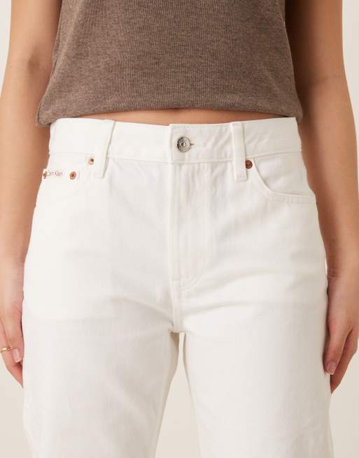 Calvin Klein Jeans - Hvide jeans med lige ben i 90'er-stil, 5 af 5