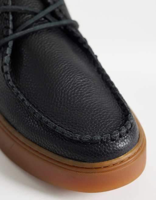 Calvin Klein Jeans – Hybrid-Schnürschuhe aus Leder in Schwarz mit dicker Sohle und Blatteinsatz, 3 von 4