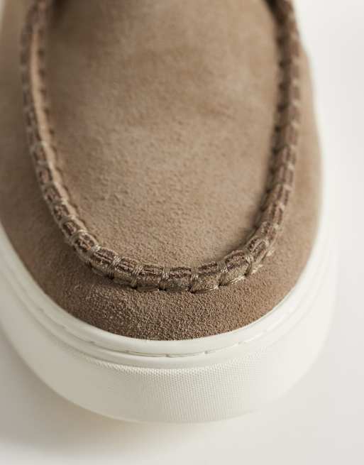Calvin Klein Jeans – Hybrid-Schnürschuhe aus Wildleder in Beige mit dicker Sohle , 2 von 4